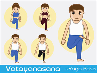 Yoga Cartoon Vector Poses - Vatayanasana