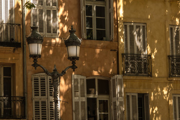 Facade of the city of Aix-en-Provence, in the south of France
