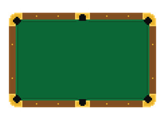 Obraz premium pixel art empty green billiard table on a white background.