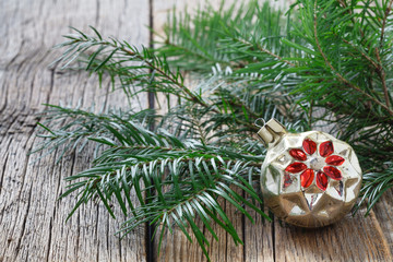 Fototapeta na wymiar Close up view of retro cristmas decoration