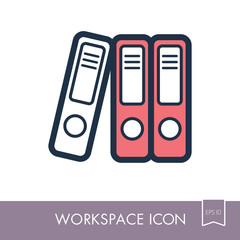 File Folder outline icon. Workspace sign