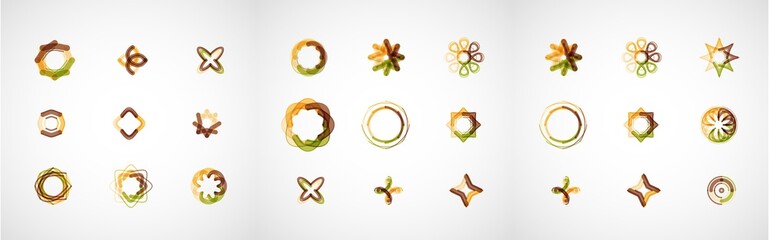 Set of abstract symmetric geometric icons