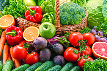 Assorted raw organic vegetables