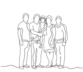 happy family sketch, outlines, lines