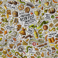 Cartoon cute doodles hand drawn Beer fest illustration