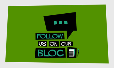 Follow Us On Our Blog (Flat Style Vector Illustration Post Design)