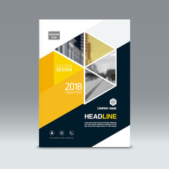 Cover design, corporate brochure template, magazine and flyer layout. Annual report. Geometric and polygonal objects. Vector illustration.