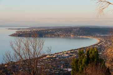 Aerial view of Dromana and Safety Beach on the Morninton Peninsula