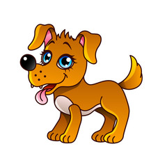 Cartoon dog isolated vector illustration