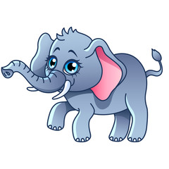 Cartoon elephant isolated vector illustration
