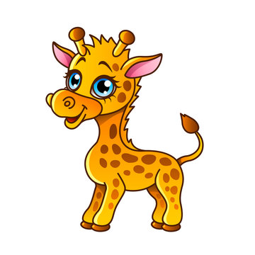 Cartoon giraffe isolated vector illustration