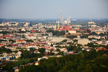Miasto Kraków, panorama widziana z Kopca Kościuszki - obrazy, fototapety, plakaty