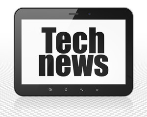 News concept: Tablet Pc Computer with Tech News on display