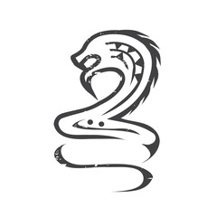Nyami Nyami symbol, icon design, isolated on white background.