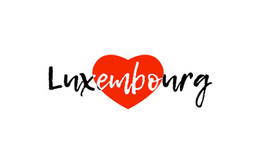 European capital city luxembourg love heart text logo design