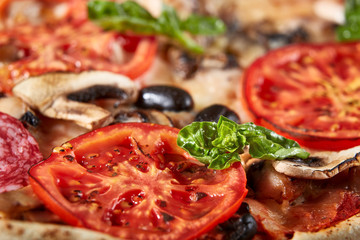 delicious onion and meat pizza texture