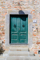 wooden door in an italian village