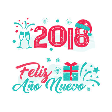Feliz Ano Nuevo - Happy New Year Spanish language.