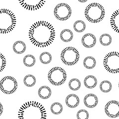 Simple seamless textile pattern with black round elements. Vector background illusrtration.