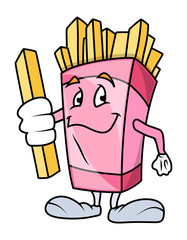 Cartoon Fresh Fries Character Pack Vector