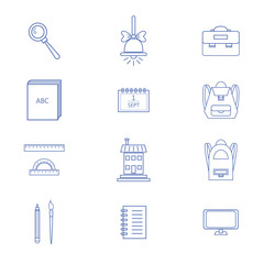 School icons set EPS8