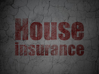 Insurance concept: House Insurance on grunge wall background