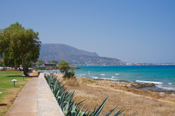 Fototapeta na wymiar The beach of Malia, Crete, Greece