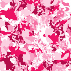 Fototapeta na wymiar Pink UFO camouflage is a bright seamless pattern that can be used as a camo print for clothing and background and backdropor computer wallpaper