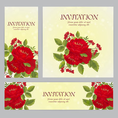 Flyers with roses and rowan berries