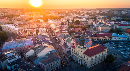 Zachód słońca nad Lublinem - obrazy, fototapety, plakaty