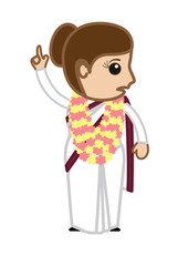 Cartoon Funny Political Woman Character