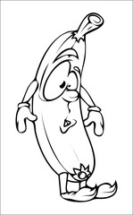 Shocked Cartoon Banana Vector Drawing