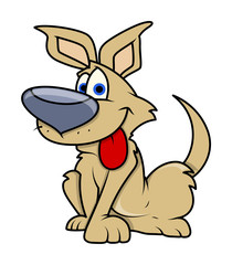 Vector Illustration of Happy Cartoon Dog