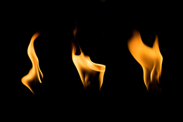 Fire flames on a black background abstract