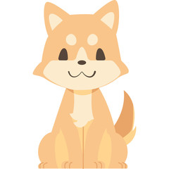 おすわりする犬（柴犬）