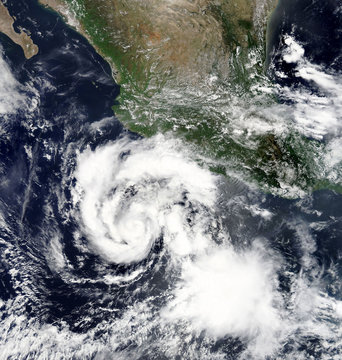 Satellite view of Hurricane Hilary from space. Elements of this image furnished by NASA.