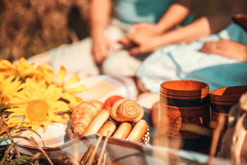 Family picnic in nature