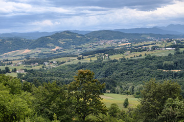 Fototapeta na wymiar Summer landscape near Serramazzoni (Modena, Italy)