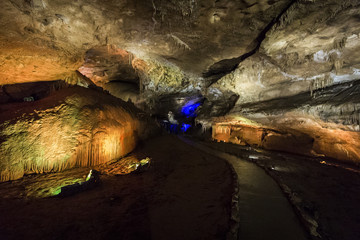 Inside the large karst caves of Prometheus near Kutaisi in Georgia.