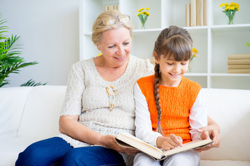 Grandmother and grandaughter