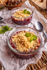 Summer berry crumble dessert