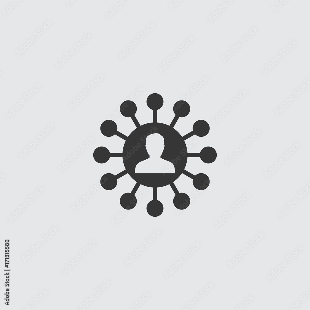 Aufkleber Man user group share icon in a flat design in black color. Vector illustration eps10