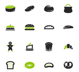 Bakery products icons set