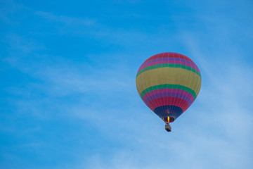 The balloon on the blue sky morning. subject is blurred.