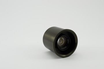 old lens on isolated white background