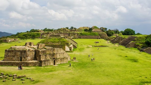 Monte Alban, Chiapas, Mexico, Zapotecs Ancient Mesoamerican Pyramids, Time Lapse, 4k
