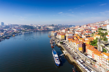 Fototapeta premium old town of Porto and river, Portugal, Europe