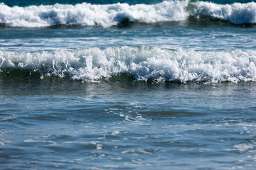 Sunny day and ocean waves in Lockport Nova Scotia.