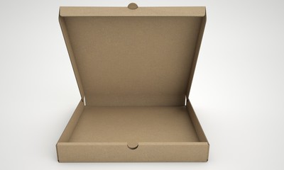3D rendering Mock up pizza box packaging template.