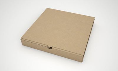 3D rendering Mock up pizza box packaging template.